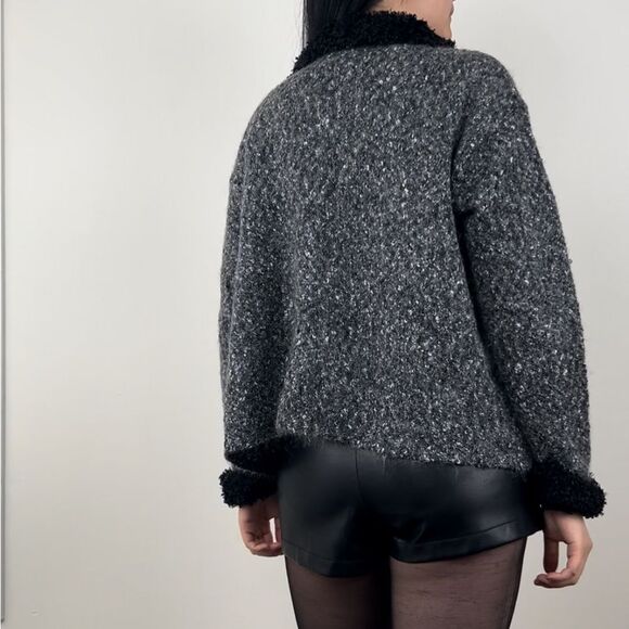 Vintage Mac & Jac Grey and Black Tweed Mohair Cardigan - Picture 4 of 8